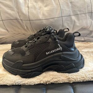 Balenciaga Black Women’s Triple-S Style Sneakers Size 6 - Like New, Worn Once